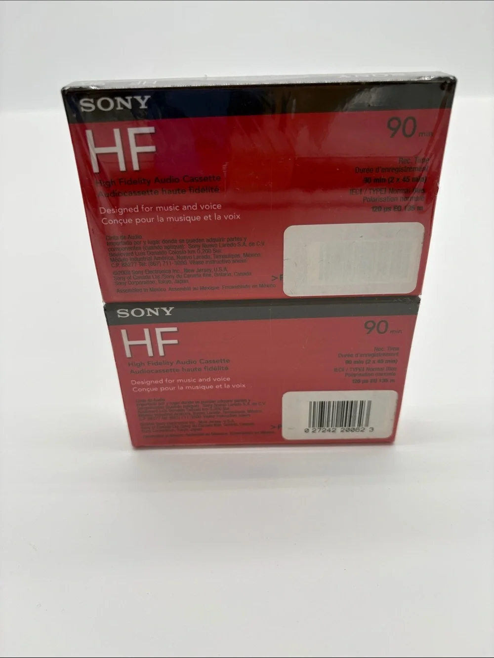 Sealed Lot of 2 Sony High Fidelity 90 Min Audio Cassette Tapes